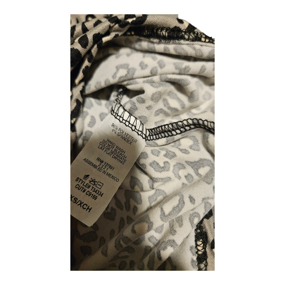 Gaze XS Gray Leopard Print Sleeveless Bodysuit - Picture 3 of 6